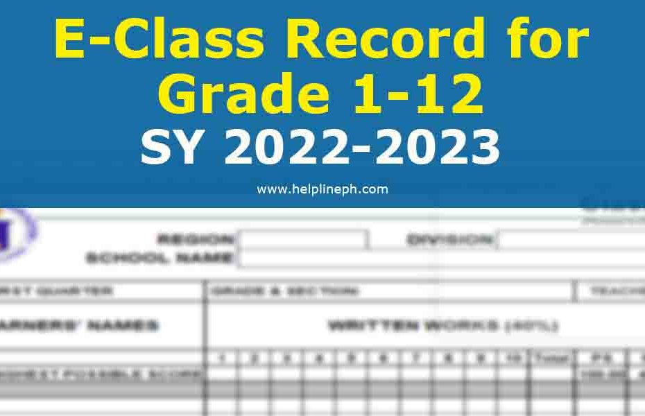 E-Class Record for Grade 1-12