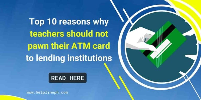 teachers should not pawn their ATM card