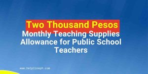 Monthly Teaching Supplies Allowance