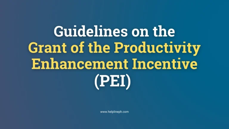 Productivity Enhancement Incentive for government employees in the Philippines - helplineph.com