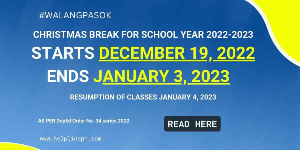DepEd Sets Early Christmas Break For Public Schools Helpline PH