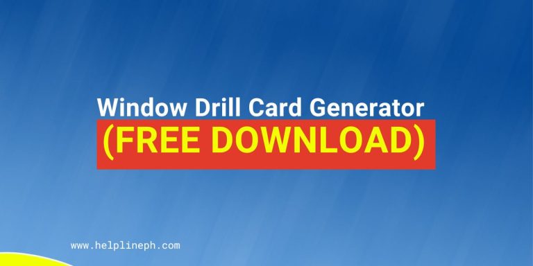 Window Drill Card Generator