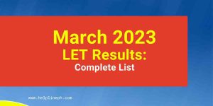 March 2023 LET Results