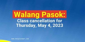 Class cancellation for Thursday, May 4, 2023