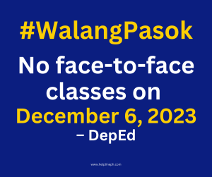 No face-to-face classes on December 6 2023