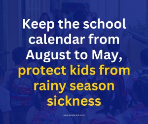 Keep the school calendar from August to May