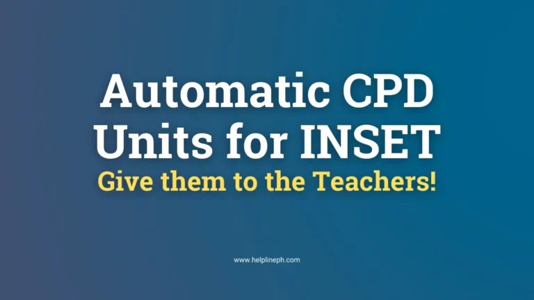 Teachers participating in INSET program for automatic CPD units at helplineph.com