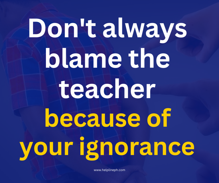Don't always blame the teacher