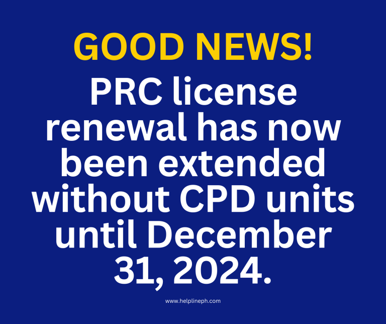 PRC license renewal has now been extended