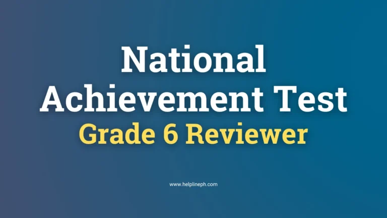 Download NAT Grade 6 Reviewer 2024 for the National Achievement Test in the Philippines to help students prepare effectively, available at helplineph.com