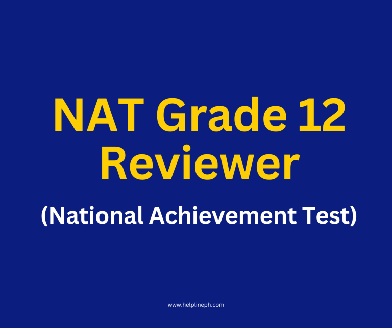 National Achievement Test for Grade 12 Reviewer