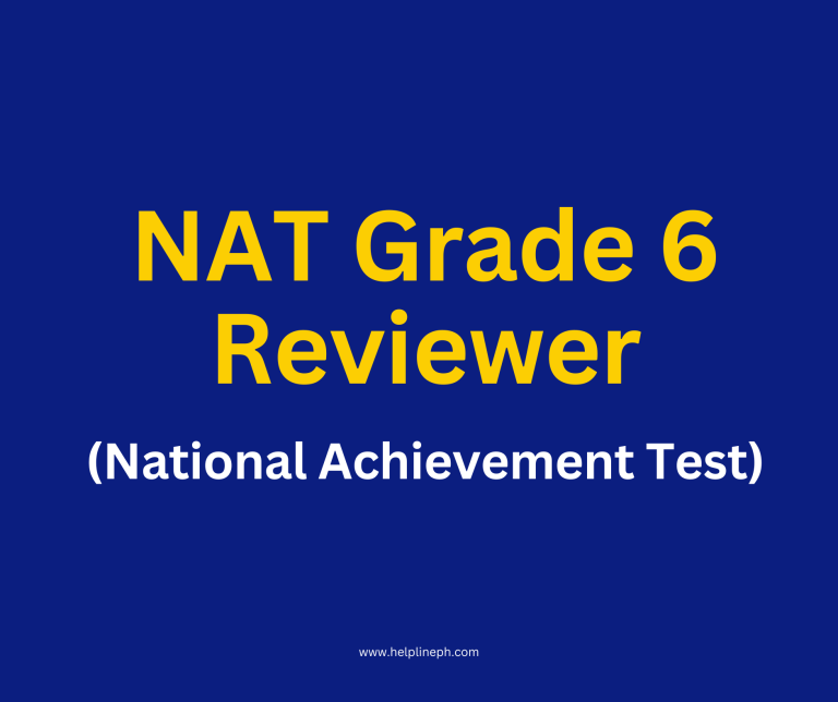 National Achievement Test for Grade 6 Reviewer