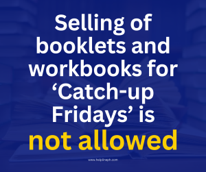 Selling of booklets and workbooks