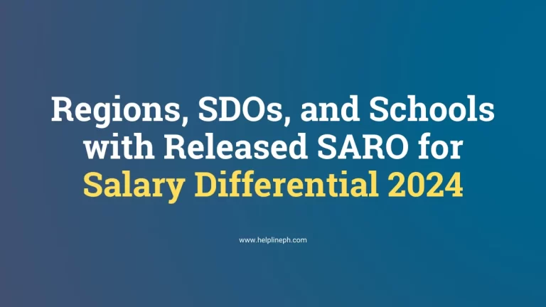 List of Schools with SARO Released for 2024 on HelplinePH
