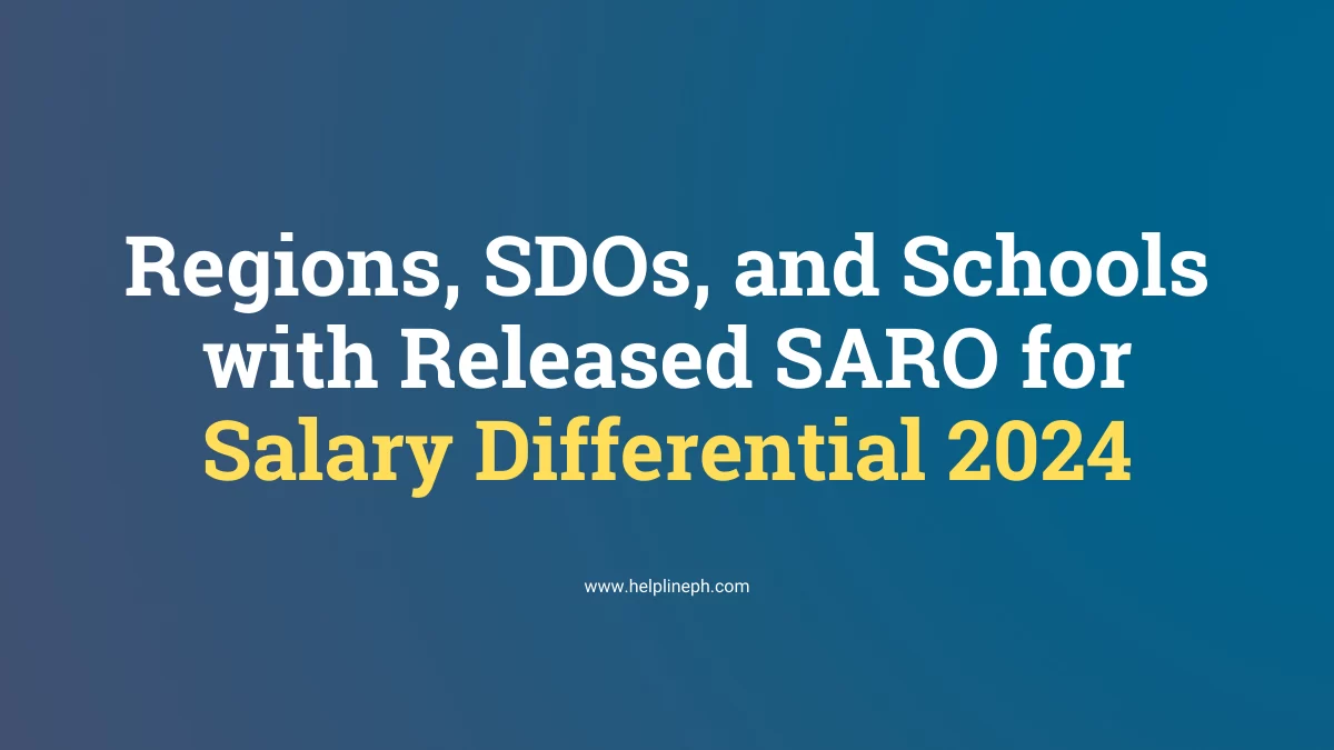 List of Schools with SARO Released for 2024 on HelplinePH