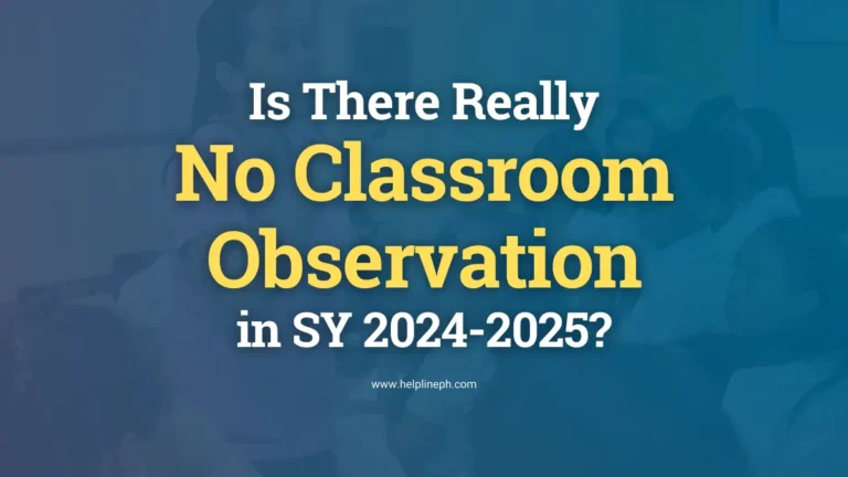 Teacher conducting a classroom lesson during SY 2024-2025, with updates on classroom observation and RPMS suspension.