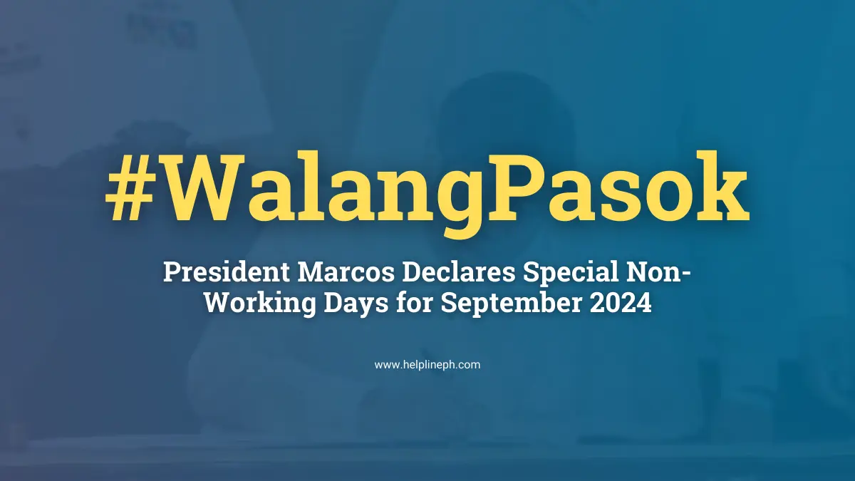 President Ferdinand Marcos Jr. signing the proclamation for special non-working days in September 2024