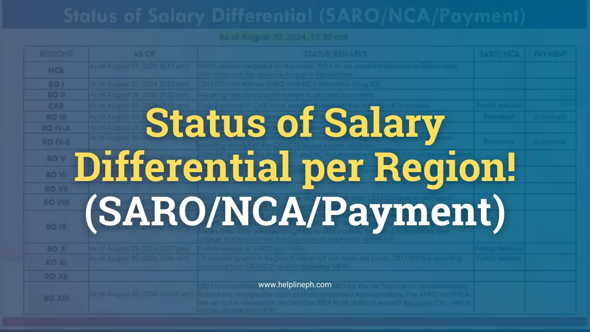 Status of Salary Increase by Region for Government Employees in 2024 - Helpline PH