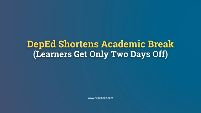 DepEd shortens academic break to two days for learners with key events in November