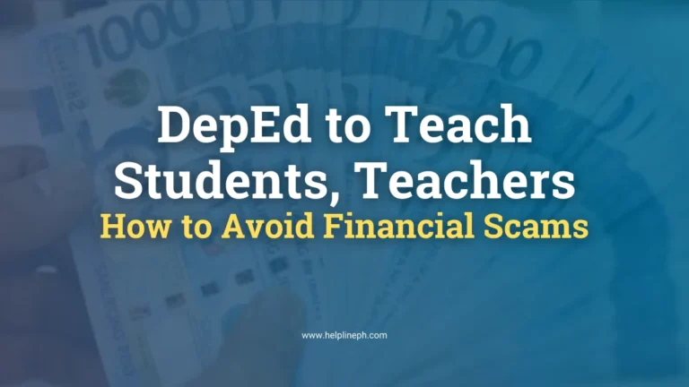 DepEd and SEC partnership to teach students and teachers how to avoid financial scams in the Philippines, with a Philippines peso bill