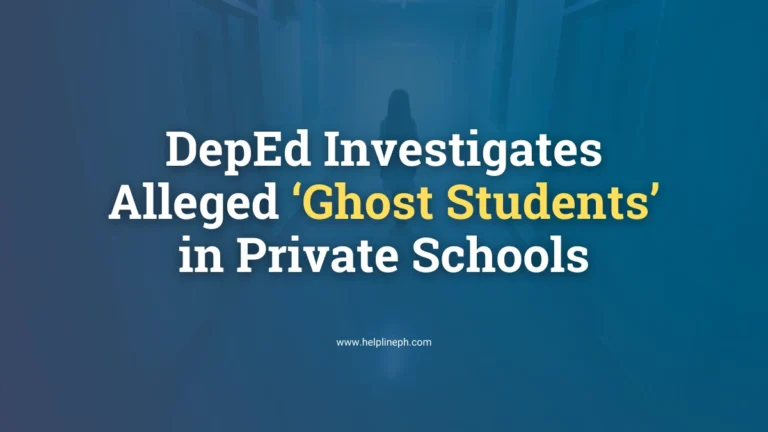 DepEd investigates ghost students in private schools under the SHS voucher program fraud.