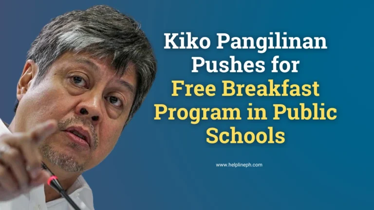 Former Senator Kiko Pangilinan advocates for a free breakfast program in public schools to fight malnutrition and improve learning.