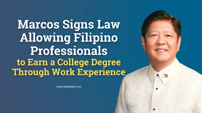 President Bongbong Marcos signs a law allowing Filipino professionals to earn a college degree through work experience.