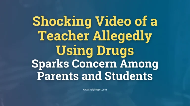Screenshot of Iloilo teacher allegedly using drugs in Ajuy high school, featured on helplineph.com