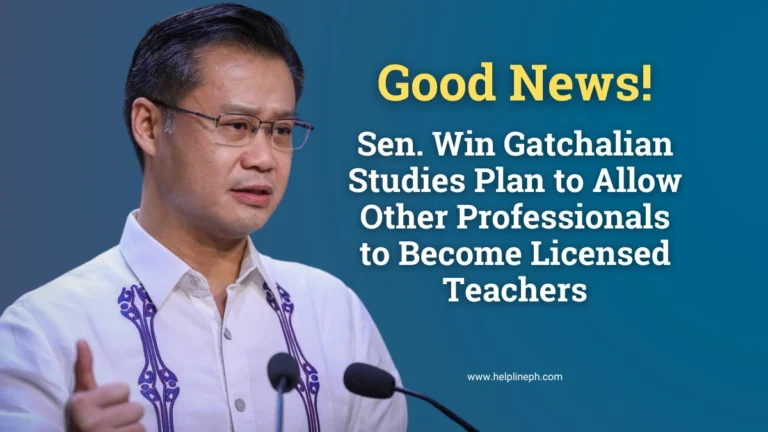 Senador Win Gatchalian studies plan to allow professionals to become licensed teachers in the Philippines