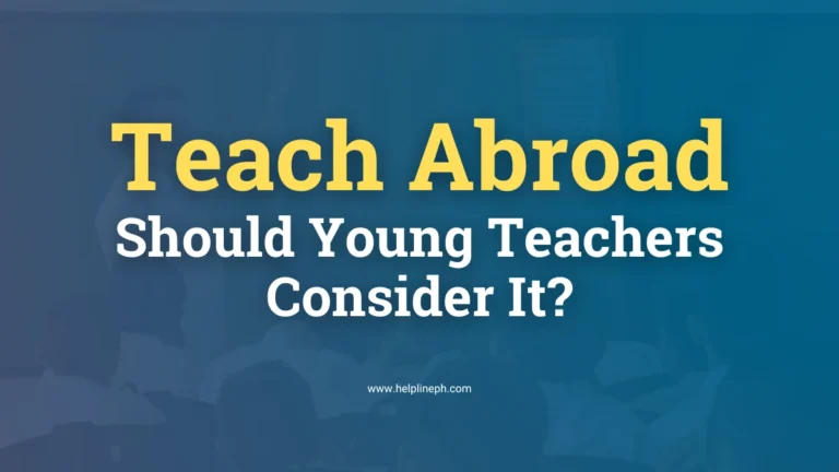 Young Filipino teacher teaching in a classroom — teach abroad guide on helplineph.com