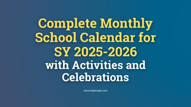 Complete School Calendar 2025-2026 with DepEd activities and celebrations – Helpline PH