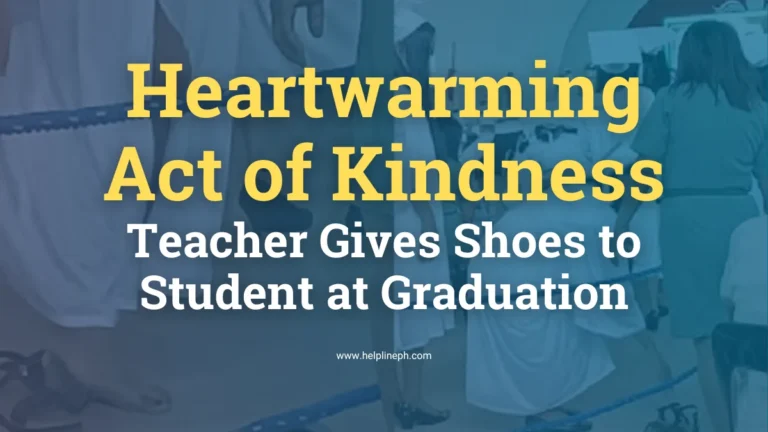 Teacher gives shoes to student during graduation ceremony at National Comprehensive High School