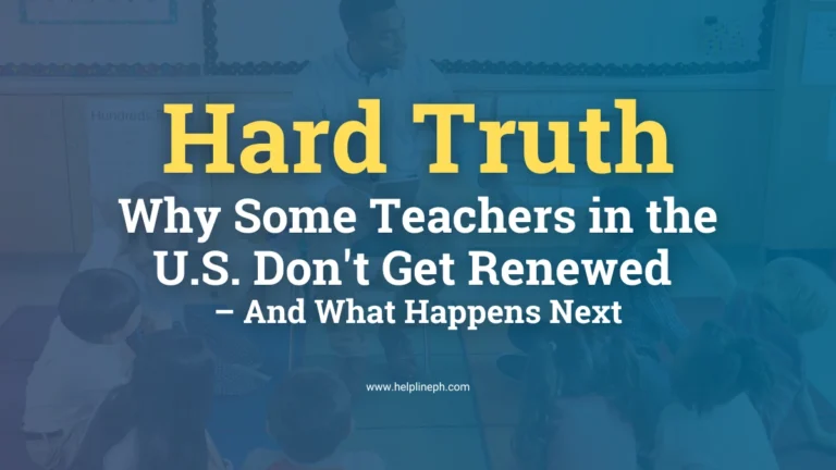 Filipino teacher teaching in a U.S. classroom, facing contract renewal uncertainty