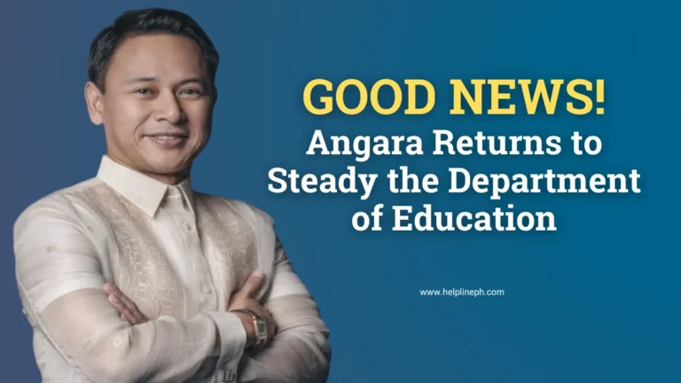 DepEd Secretary Sonny Angara continues duties after courtesy resignation with helplineph.com headline