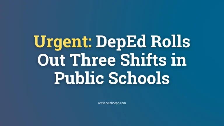 DepEd three shifts schedule announcement in public schools with helplineph.com