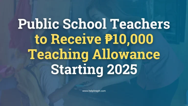 Public school teacher helping student with learning, promoting ₱10,000 teaching allowance for teachers in the Philippines