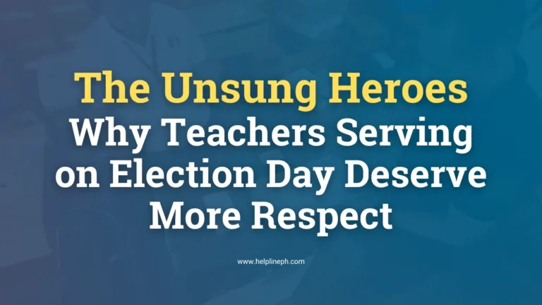 Teachers serving on election day in the Philippines assisting voters at polling stations – helplineph.com