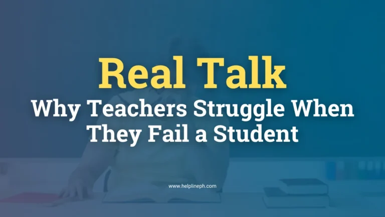Sad teacher stressed after failing a student, showing the struggles of public school teachers in the Philippines