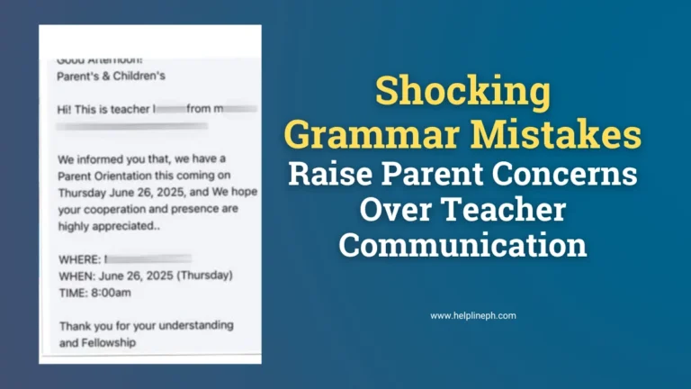 Screenshot of poorly written teacher message with grammar mistakes shared by concerned parent