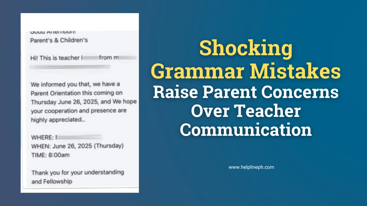 Screenshot of poorly written teacher message with grammar mistakes shared by concerned parent