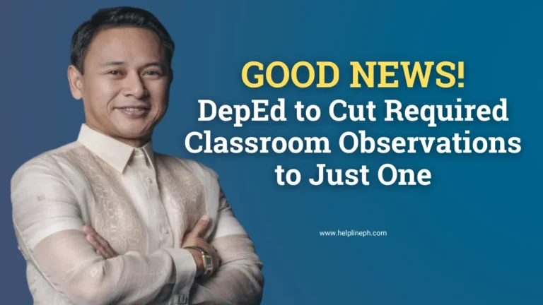 DepEd Secretary Sonny Angara announces plan to reduce classroom observations to one – HelplinePH