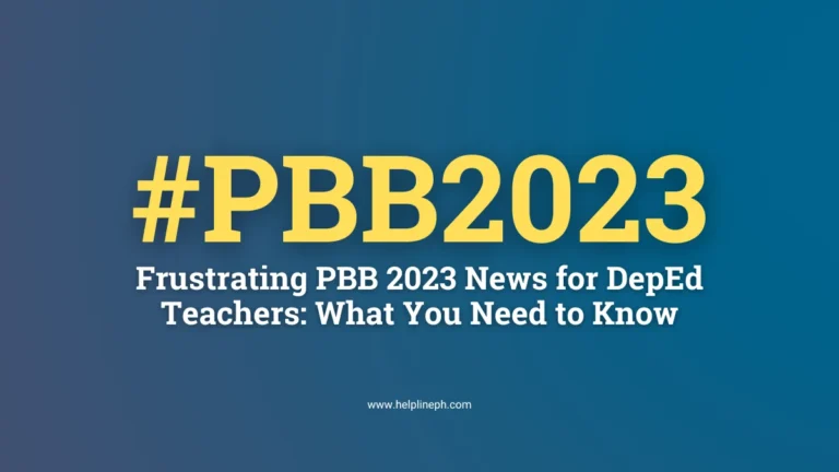 PBB 2023 DepEd teachers bonus update from helplineph.com with article title