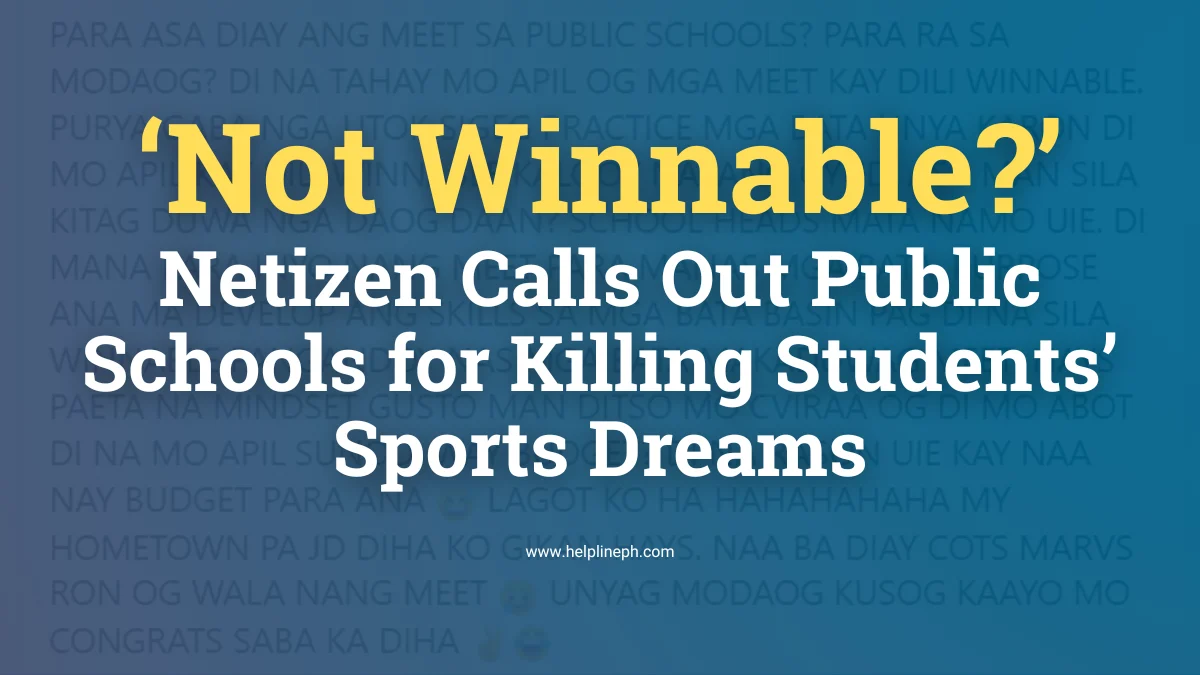 Netizen calls out public schools for stopping kids from joining sports meets because they are not winnable