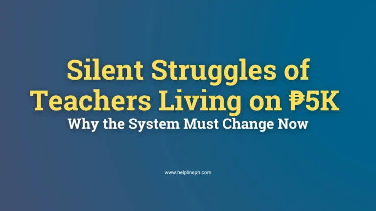 Teachers living on ₱5K take-home pay struggling with debt and daily expenses – from helplineph.com