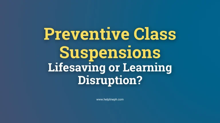 DepEd advisory on preventive class suspensions for school safety by helplineph