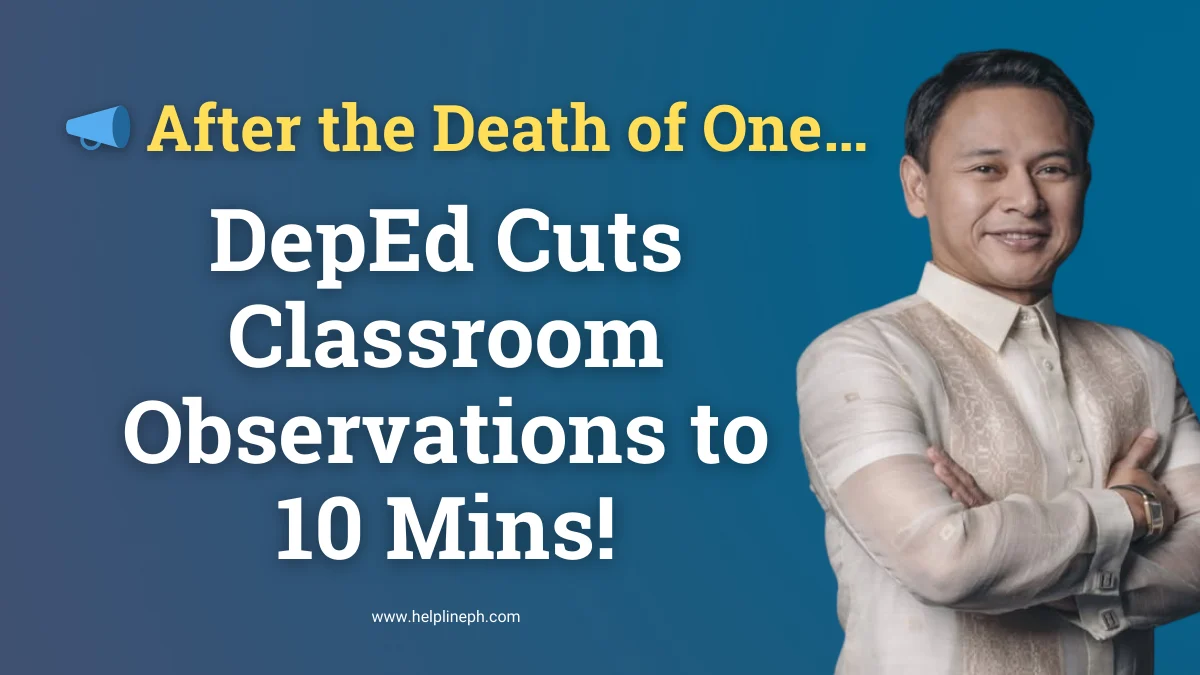 DepEd 2026 reform thumbnail showing reduced classroom observation time to 10 minutes