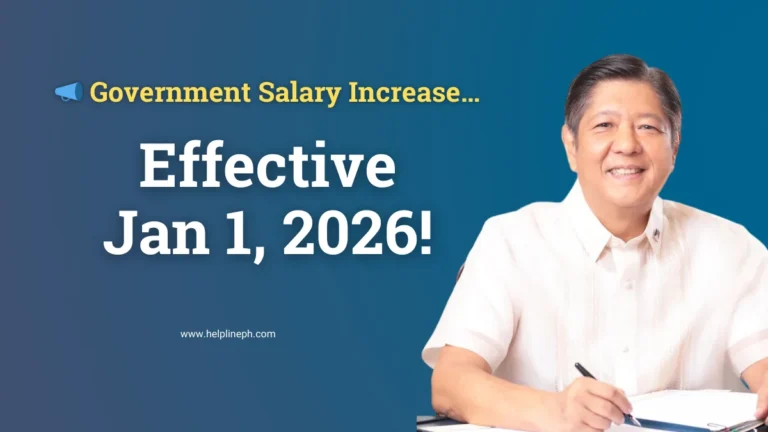 Government salary increase effective January 1, 2026 for Philippine government workers under salary grade 2026