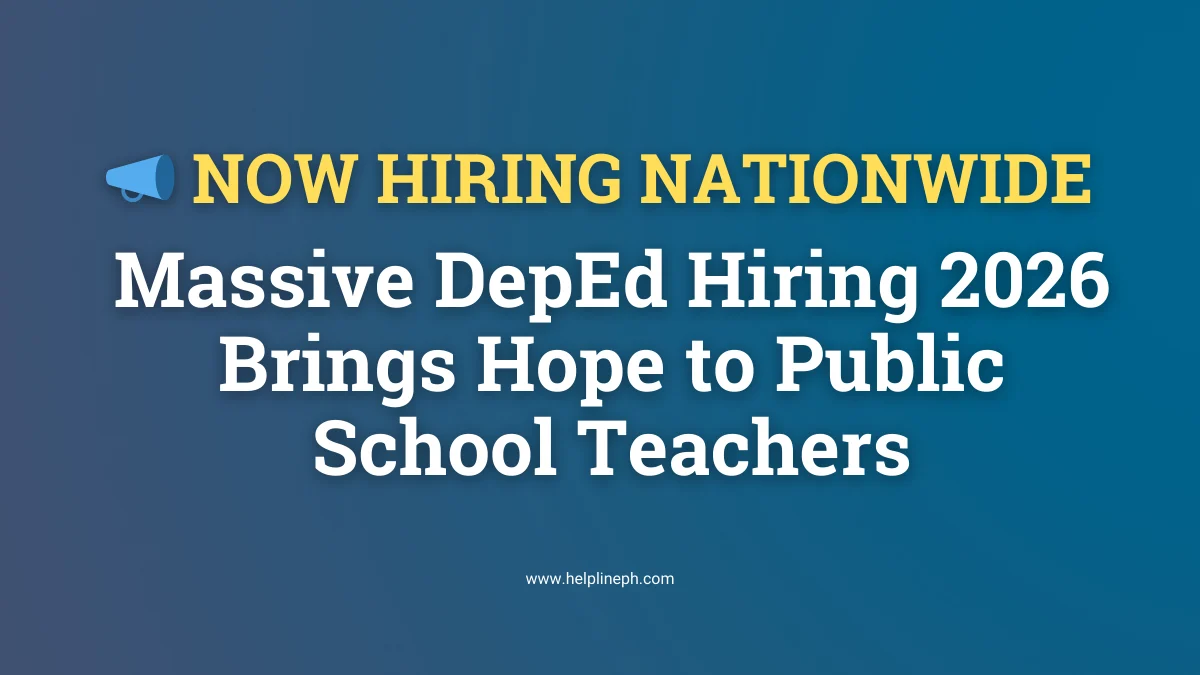 Massive DepEd hiring 2026 announcement for 32,916 public school teachers nationwide