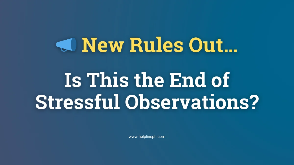 New DepEd rules aim to end stressful classroom observations for teachers