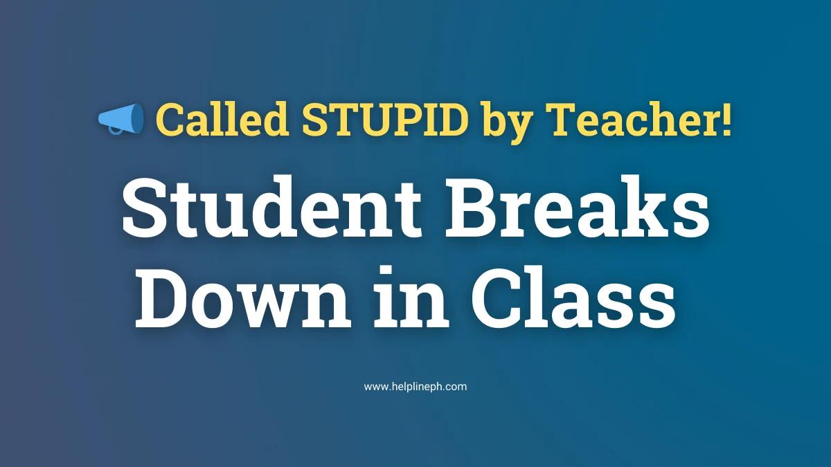 Sad student after being called stupid by teacher in front of classmates, emotional school bullying scene